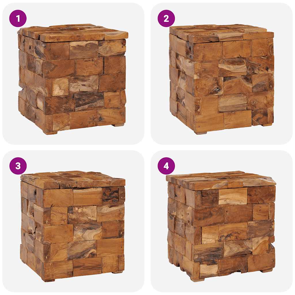 Storage Stool Solid Teak Wood