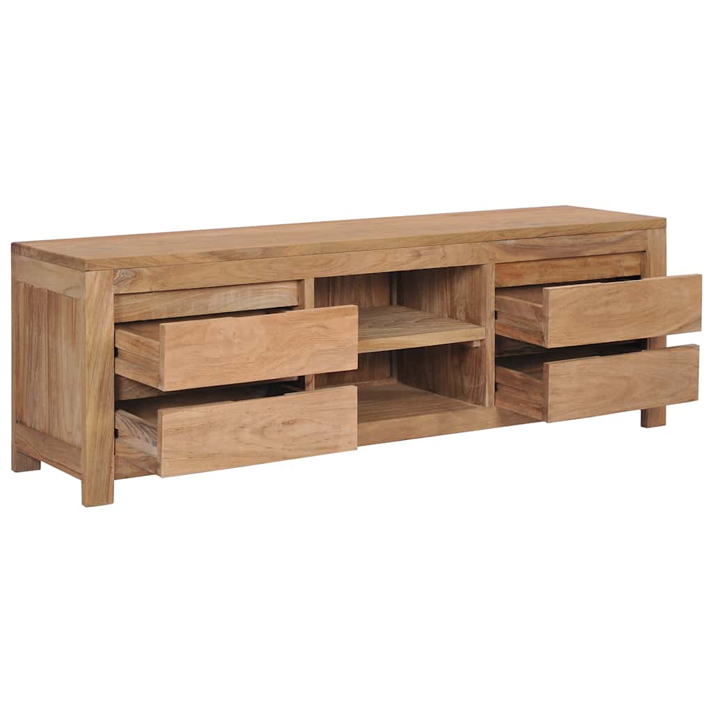 Tv Cabinet 115X30X40 Cm Solid Teak Wood