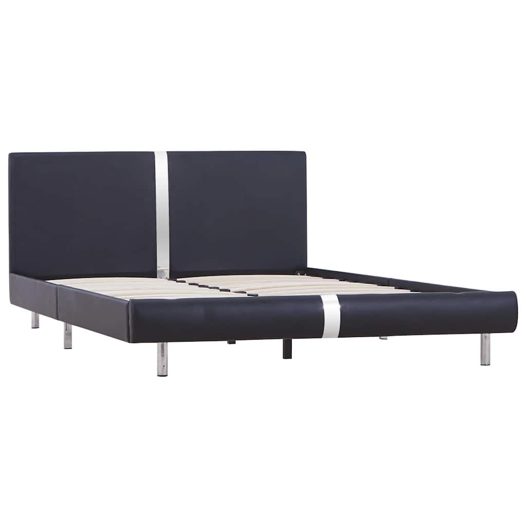 Bed Frame Without Mattress Faux Leather 135X190 Cm Double