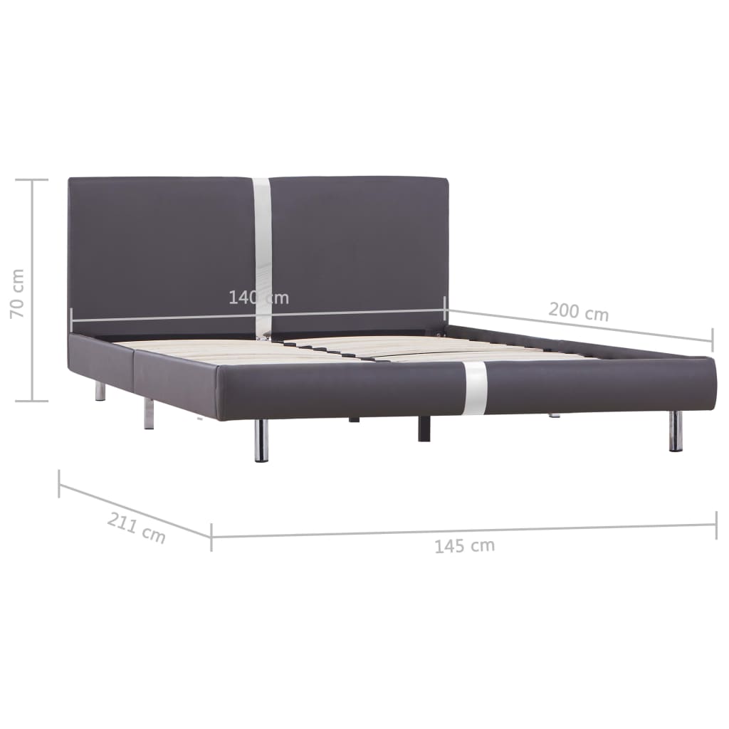 Bed Frame Without Mattress Faux Leather 135X190 Cm Double