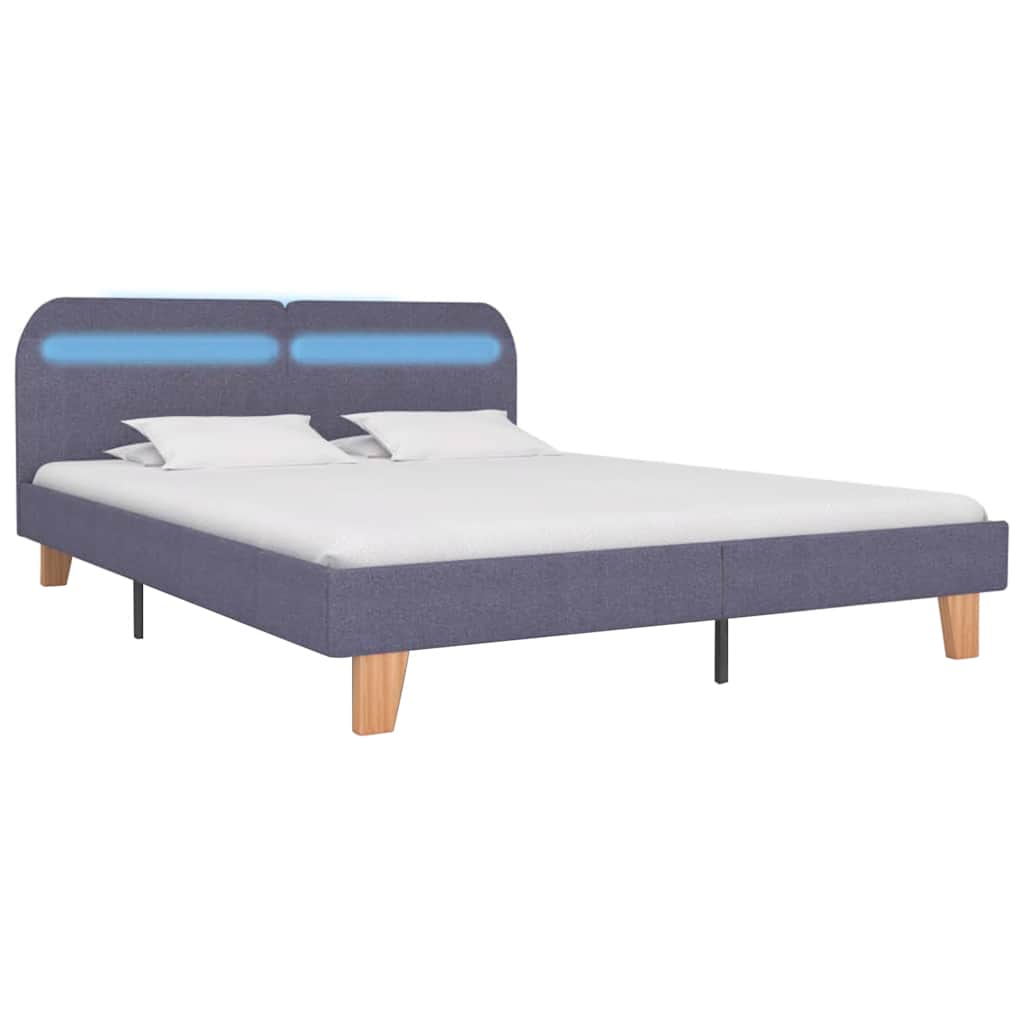 Bed Frame With Led Without Mattress Fabric 150X200 Cm King Size