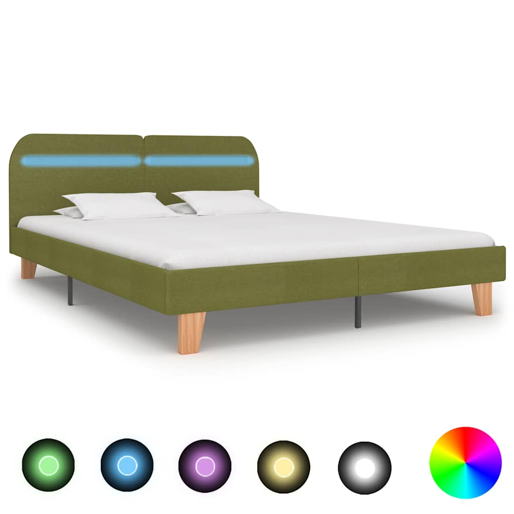 Bed Frame With Led Without Mattress Fabric 150X200 Cm King Size