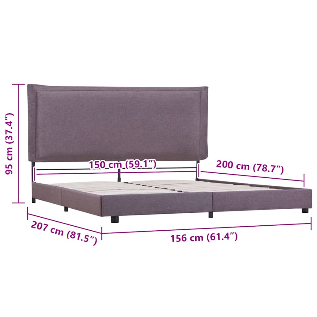 Bed Frame Without Mattress Fabric 150X200 Cm King Size