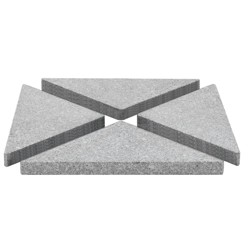 Umbrella Weight Plates 4 Pcs Grey Granite Triangular