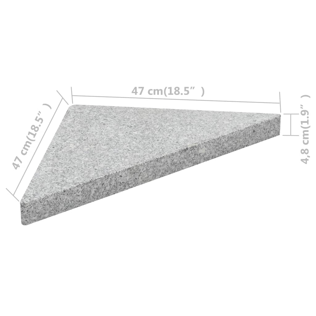 Umbrella Weight Plates 4 Pcs Grey Granite Triangular