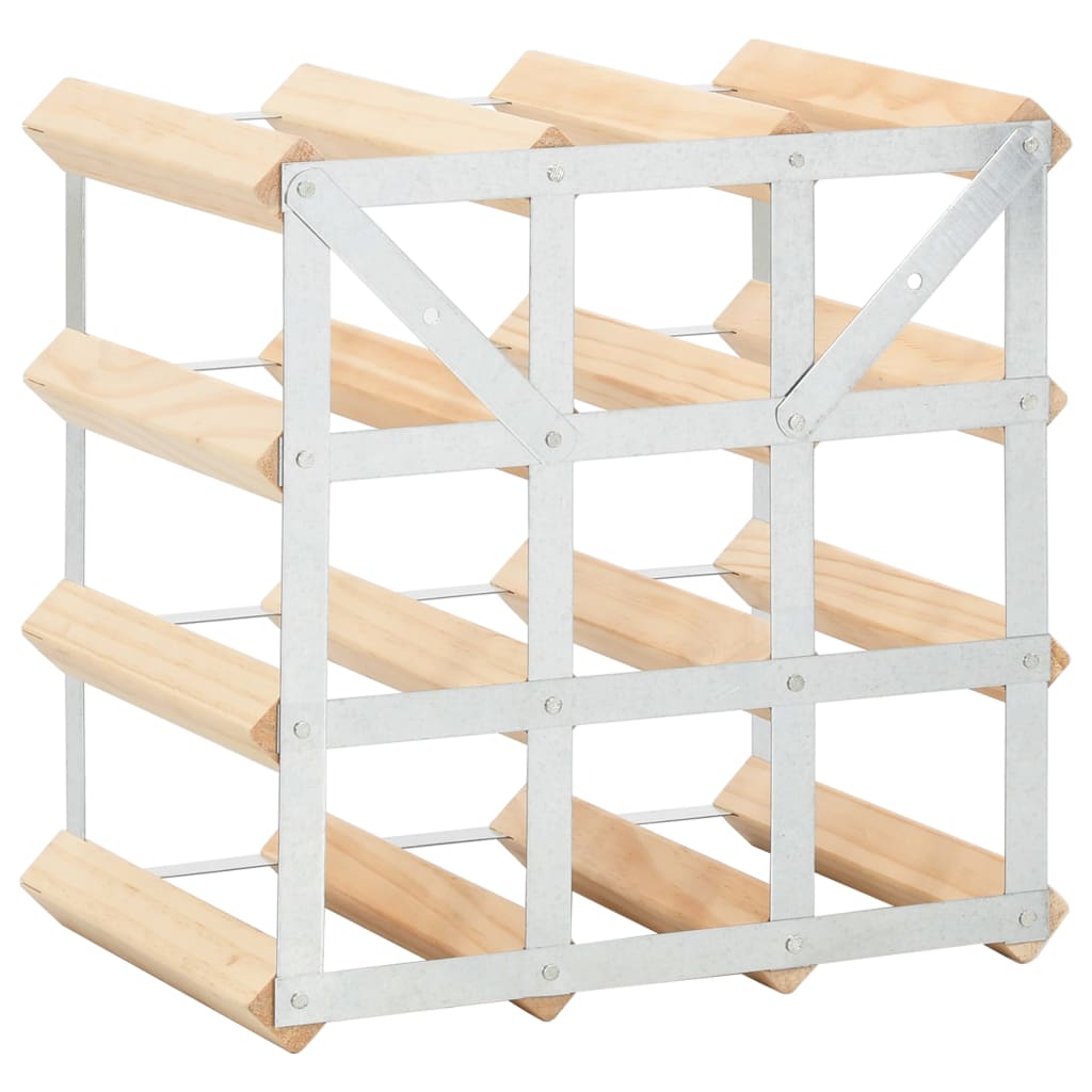 Wine Rack For 12 Bottles Solid Pinewood