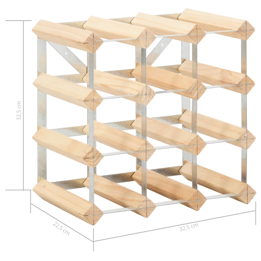 Wine Rack For 12 Bottles Solid Pinewood