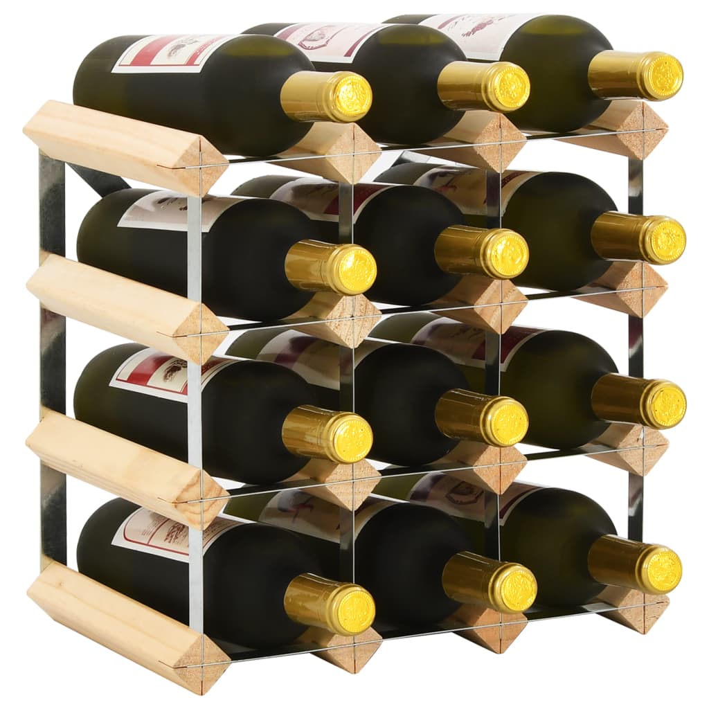 Wine Rack For 12 Bottles Solid Pinewood
