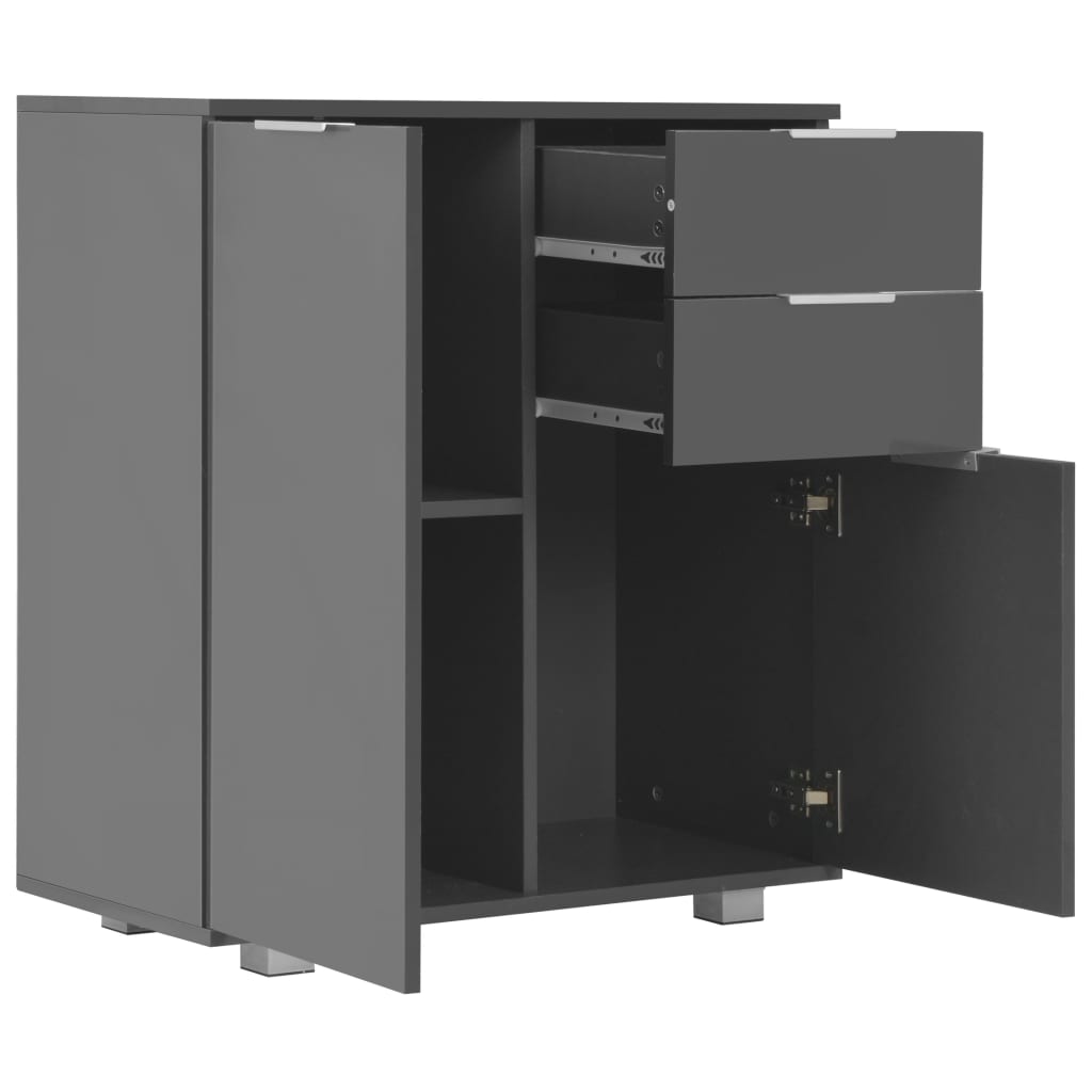 Sideboard High Gloss 71X35X80 Cm Engineered Wood