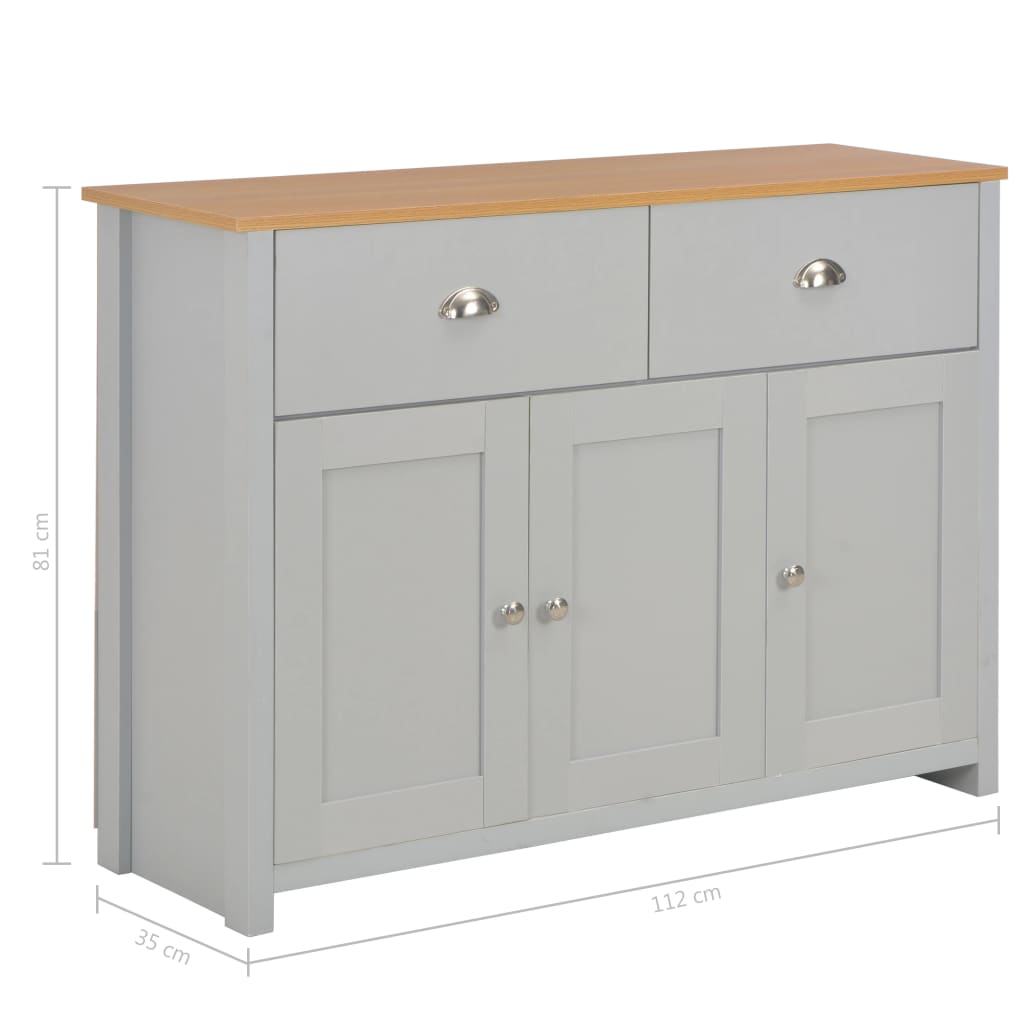 Sideboard Grey 112X35X81 Cm