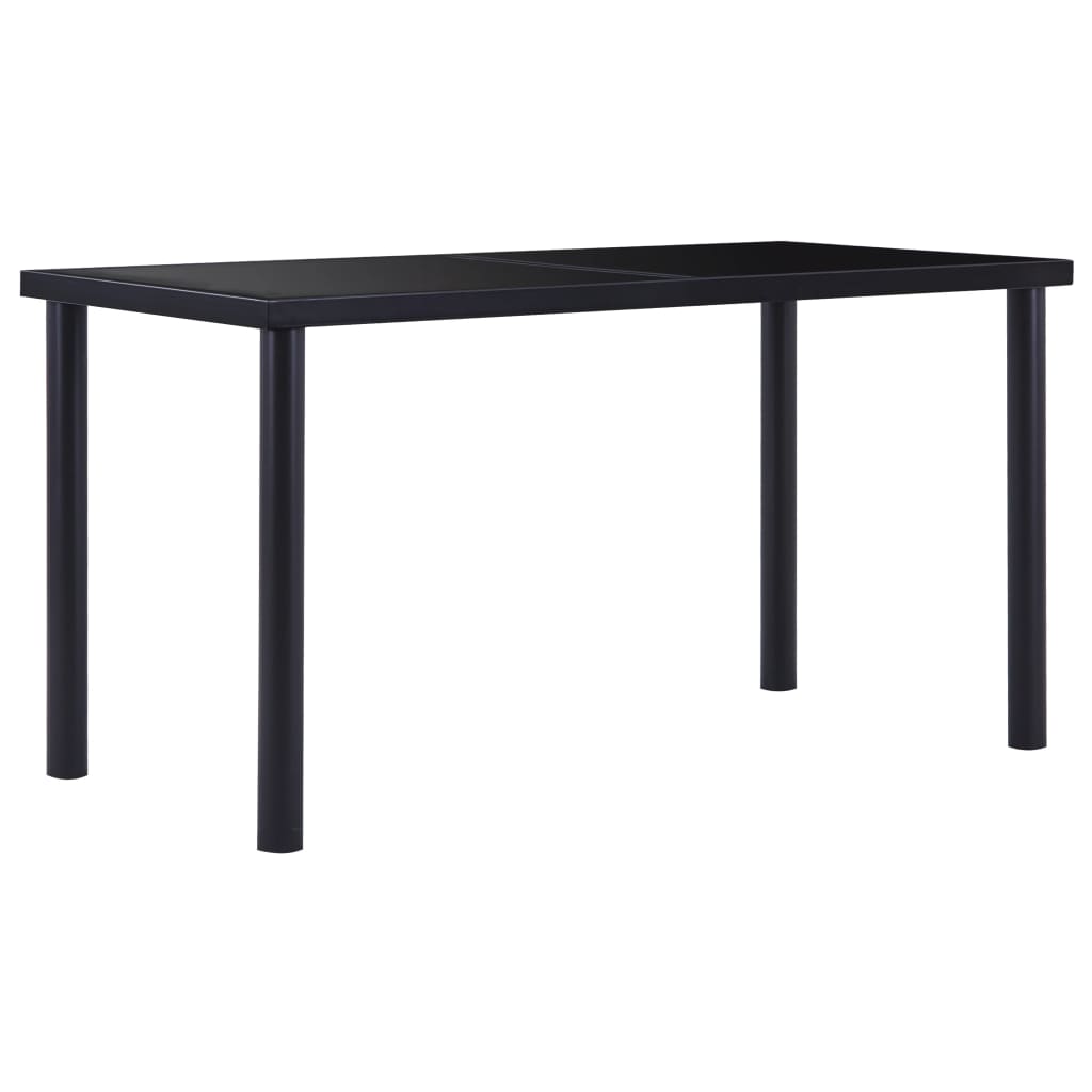 Dining Table Black Tempered Glass