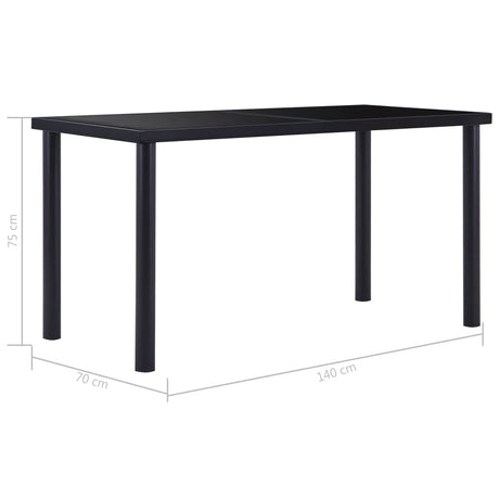Dining Table Black Tempered Glass