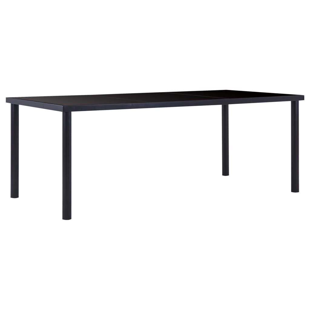 Dining Table Black Tempered Glass