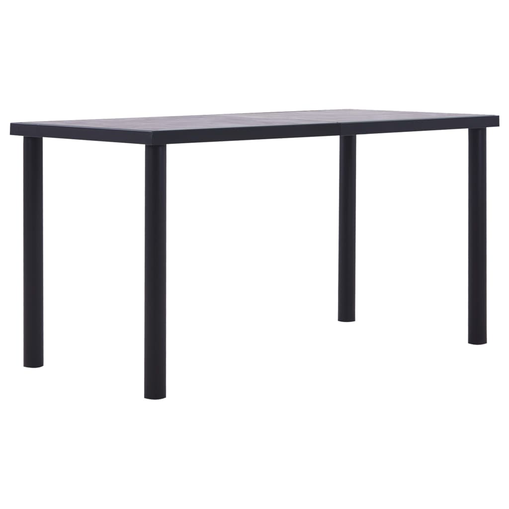 Dining Table Black And Concrete Grey Mdf