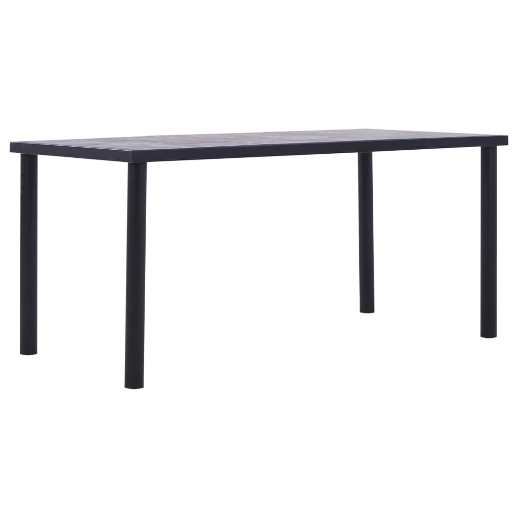Dining Table Black And Concrete Grey Mdf