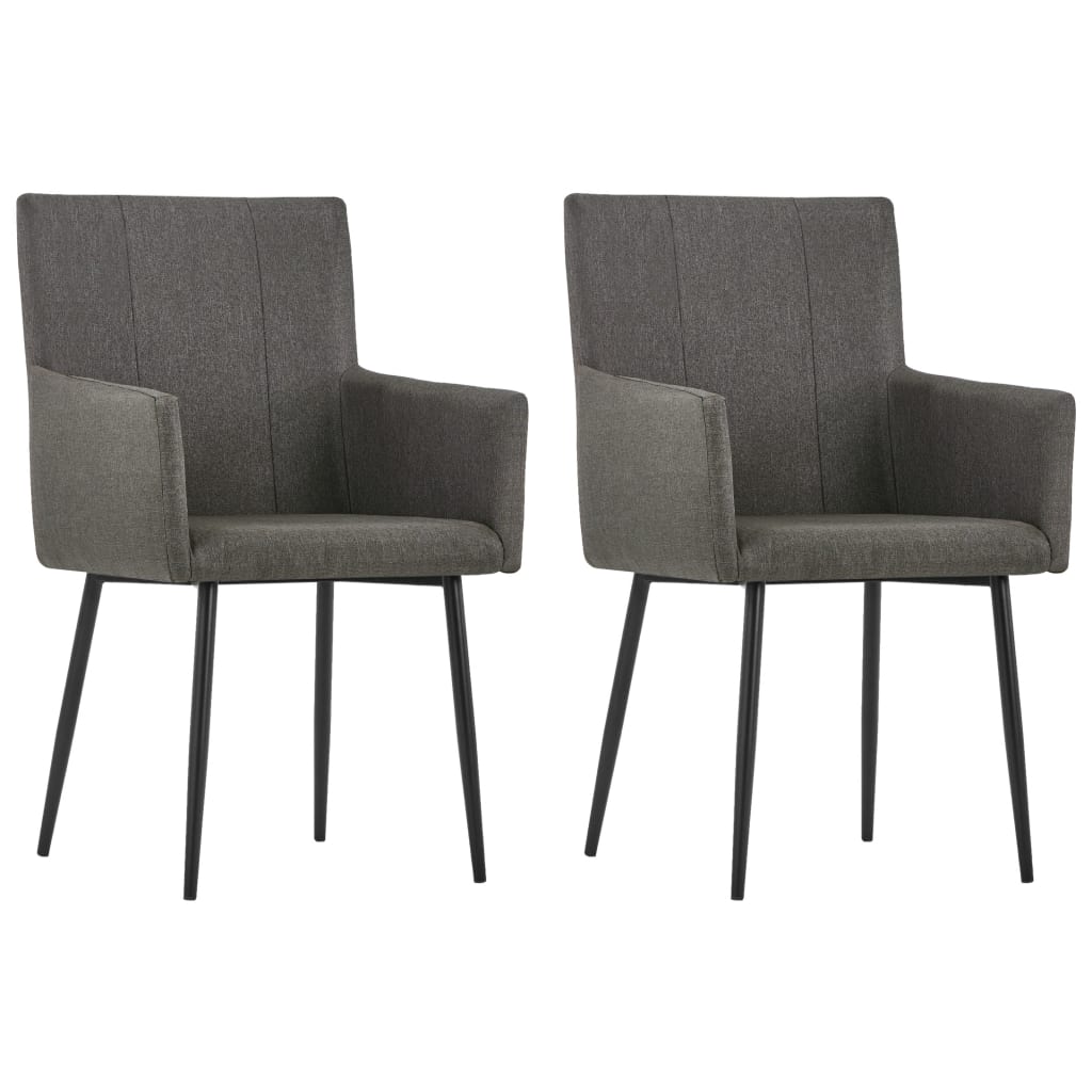 Dining Chairs With Armrests 2 Pcs Fabric