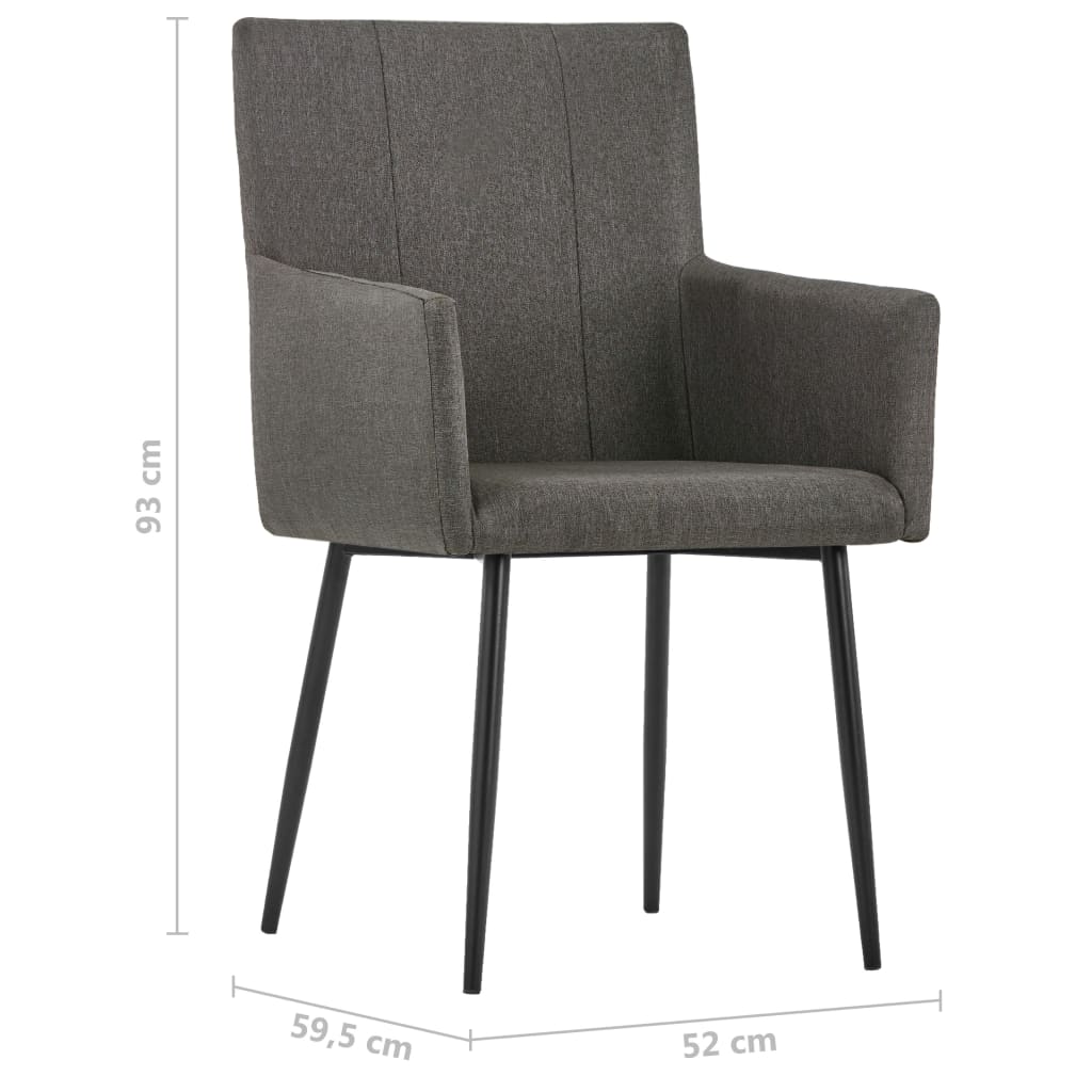 Dining Chairs With Armrests 2 Pcs Fabric