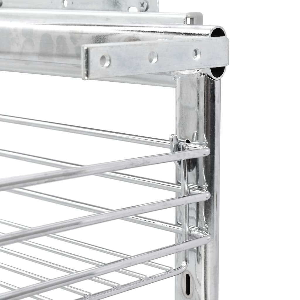 3-Tier Pull-Out Kitchen Wire Basket Silver