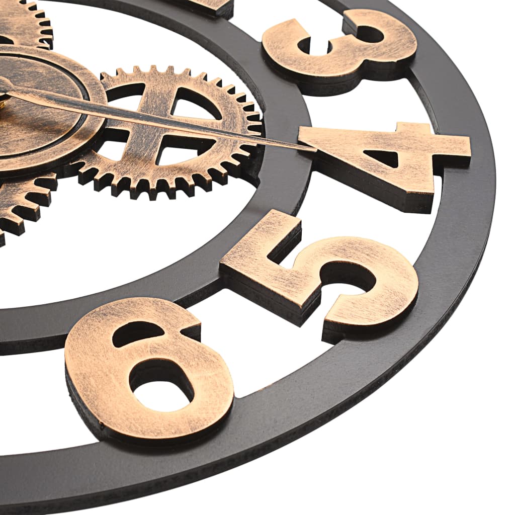 Wall Clock Metal 58 Cm Golden And Black