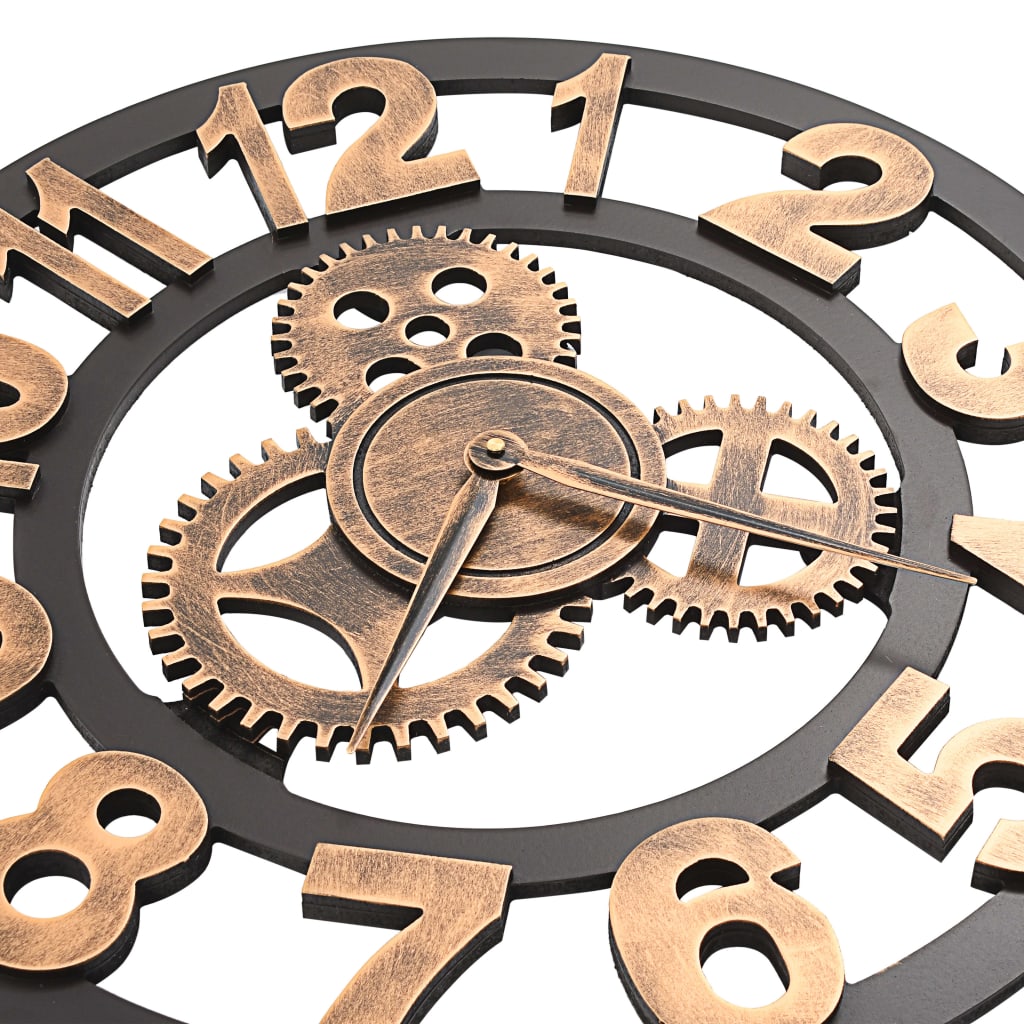 Wall Clock Metal 58 Cm Golden And Black