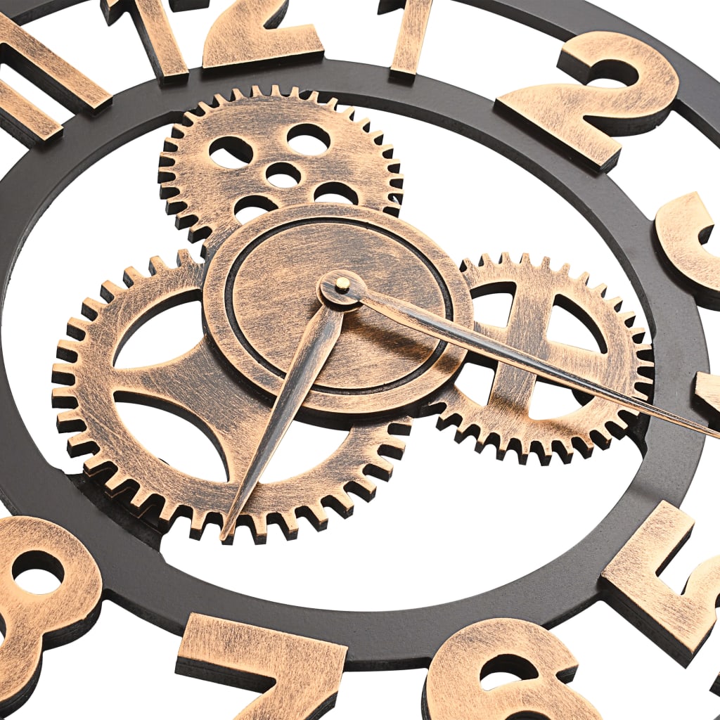 Wall Clock Metal 58 Cm Golden And Black