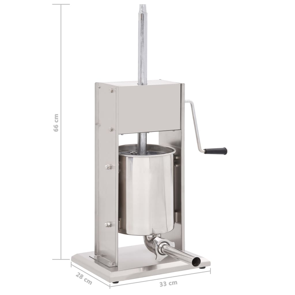 Manual Sausage Stuffer Silver Stainless Steel