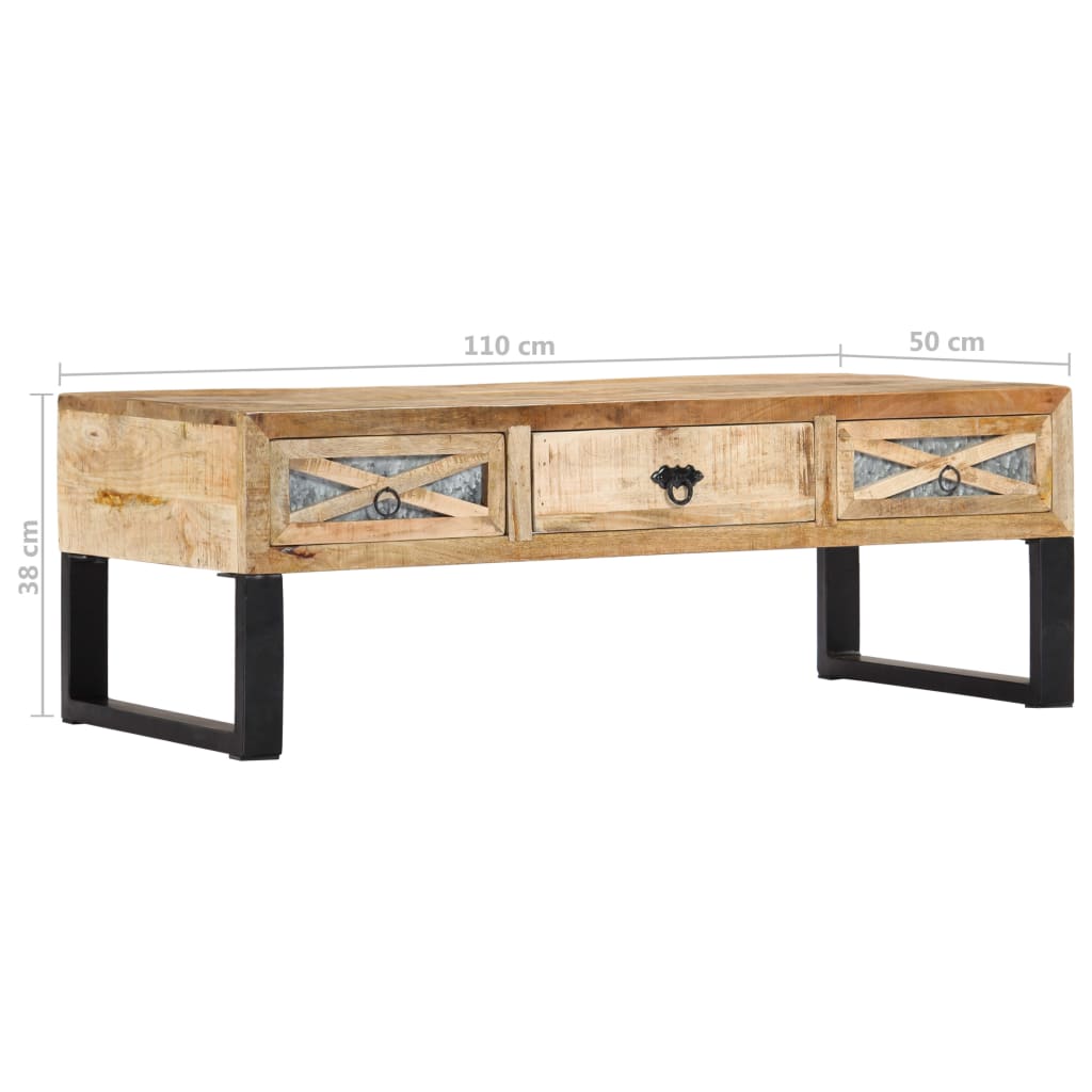 Coffee Table 110X50X38 Cm Solid Mango Wood