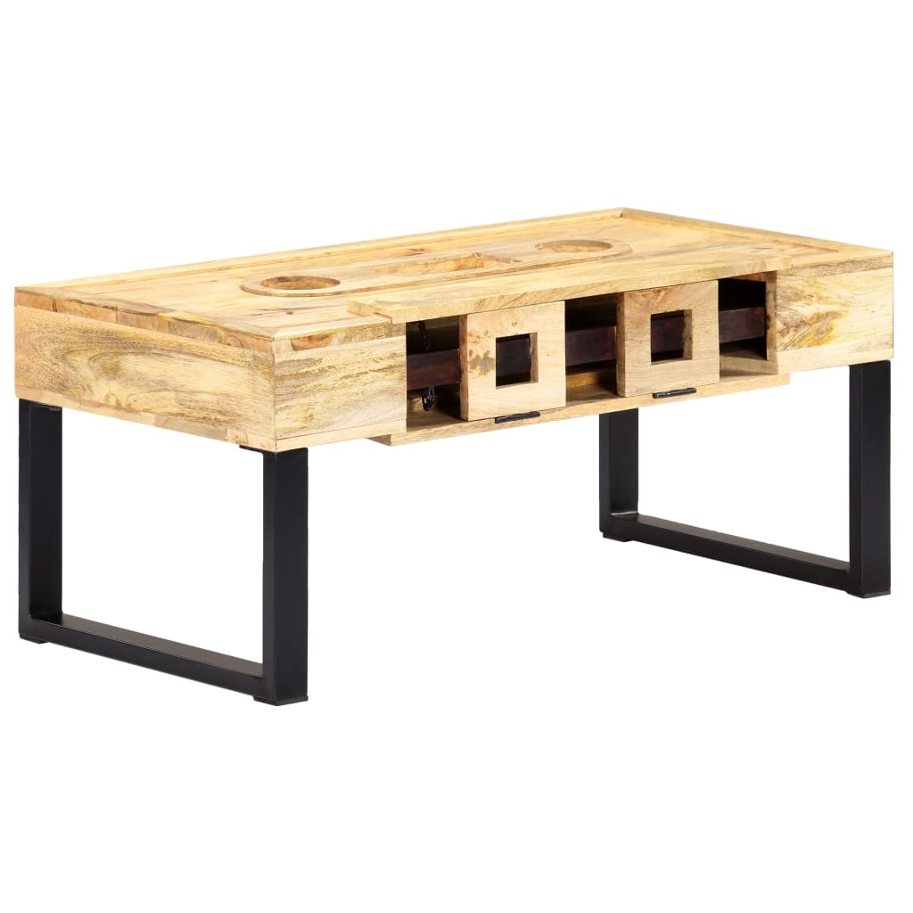 Coffee Table Cassette Style 100X52X45 Cm Solid Mango Wood