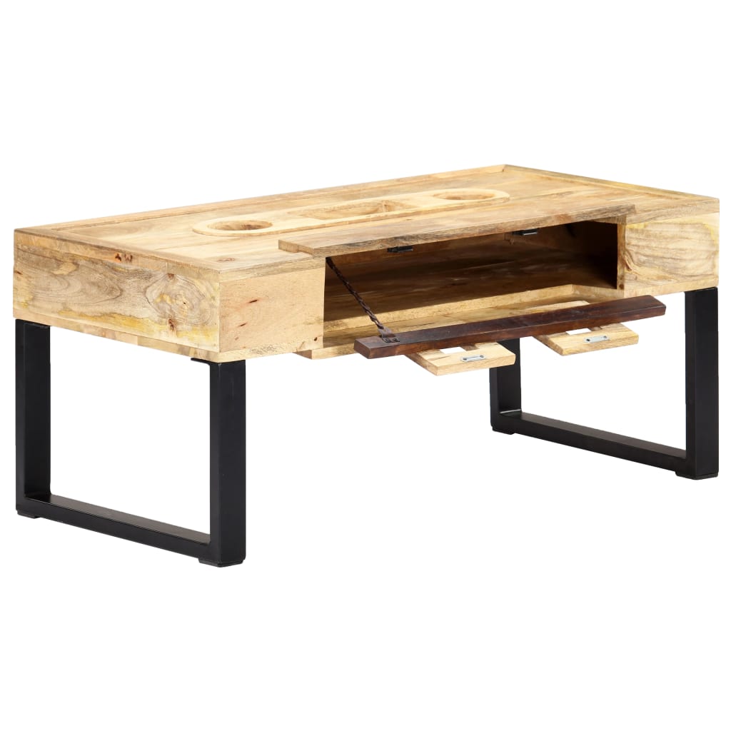 Coffee Table Cassette Style 100X52X45 Cm Solid Mango Wood