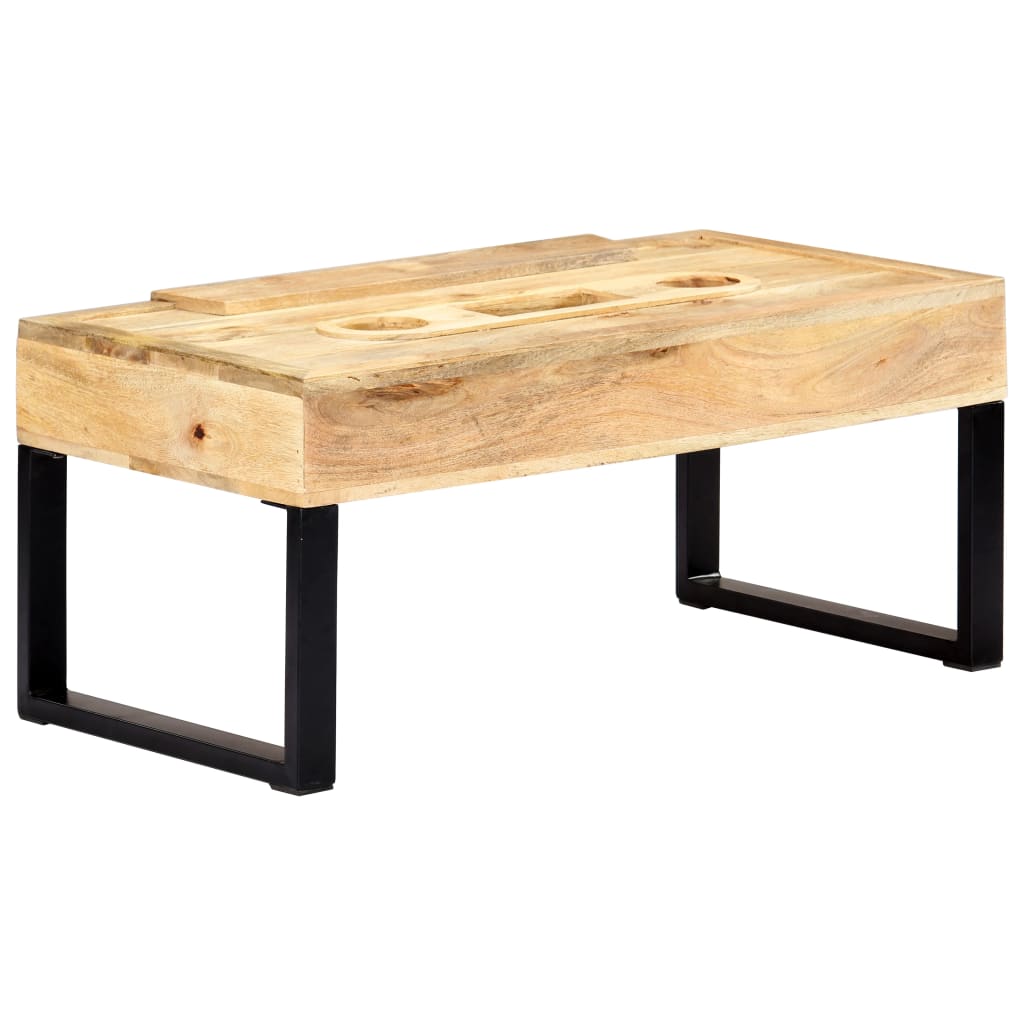 Coffee Table Cassette Style 100X52X45 Cm Solid Mango Wood