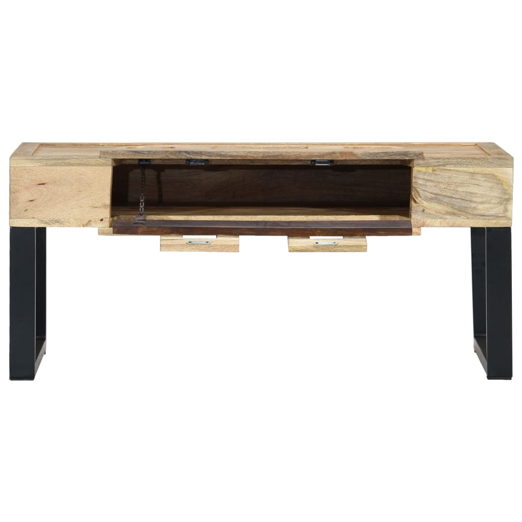 Coffee Table Cassette Style 100X52X45 Cm Solid Mango Wood