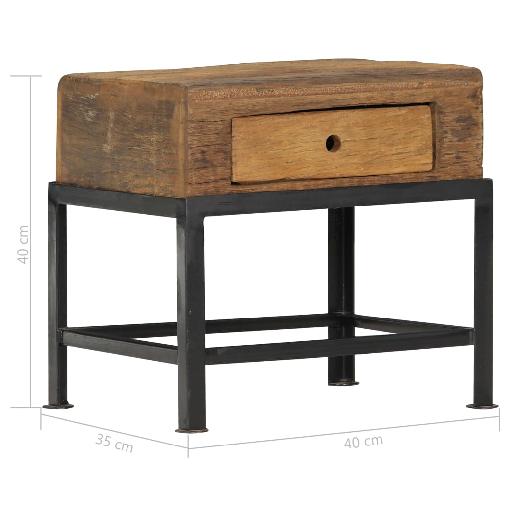 Bedside Cabinet 40X35X40 Cm Solid Reclaimed Wood