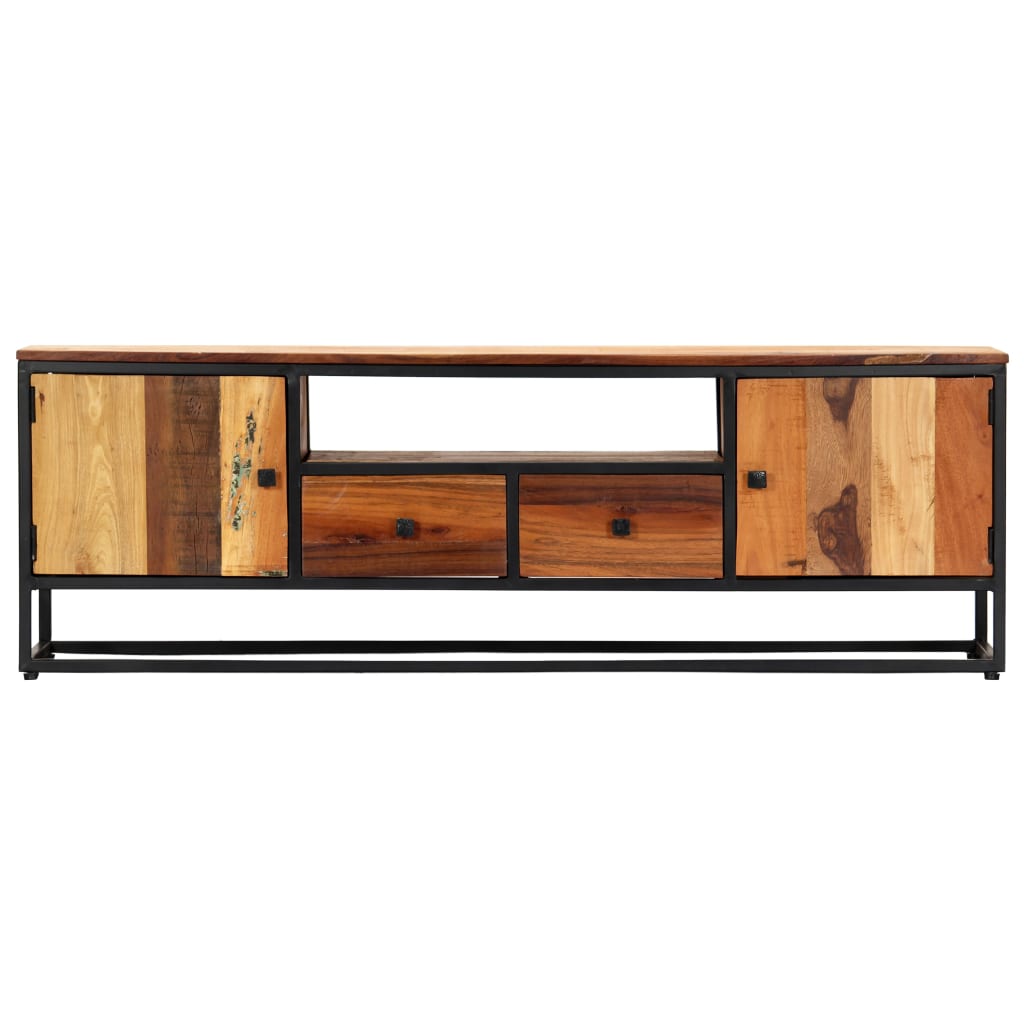 Tv Cabinet 120X30X40 Cm Solid Reclaimed Wood And Steel