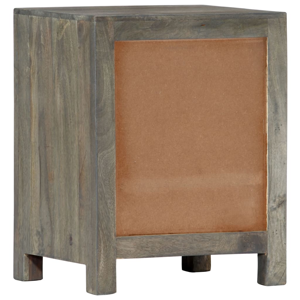 Bedside Cabinet Grey 40X30X50 Cm Solid Mango Wood