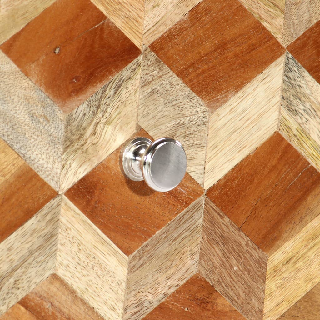 Bedside Cabinet Grey 40X30X50 Cm Solid Mango Wood