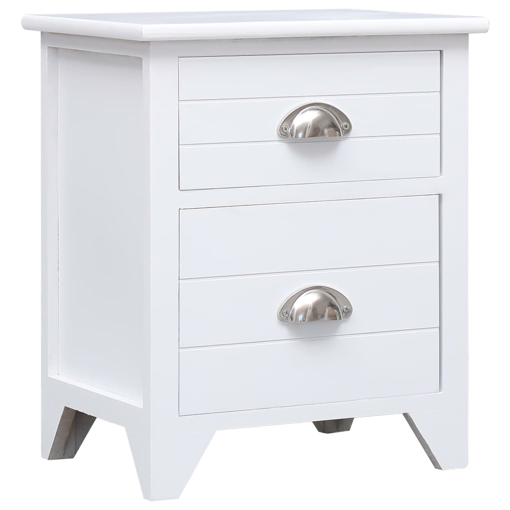 Nightstand 2 Pcs With 2 Drawers Grey And White