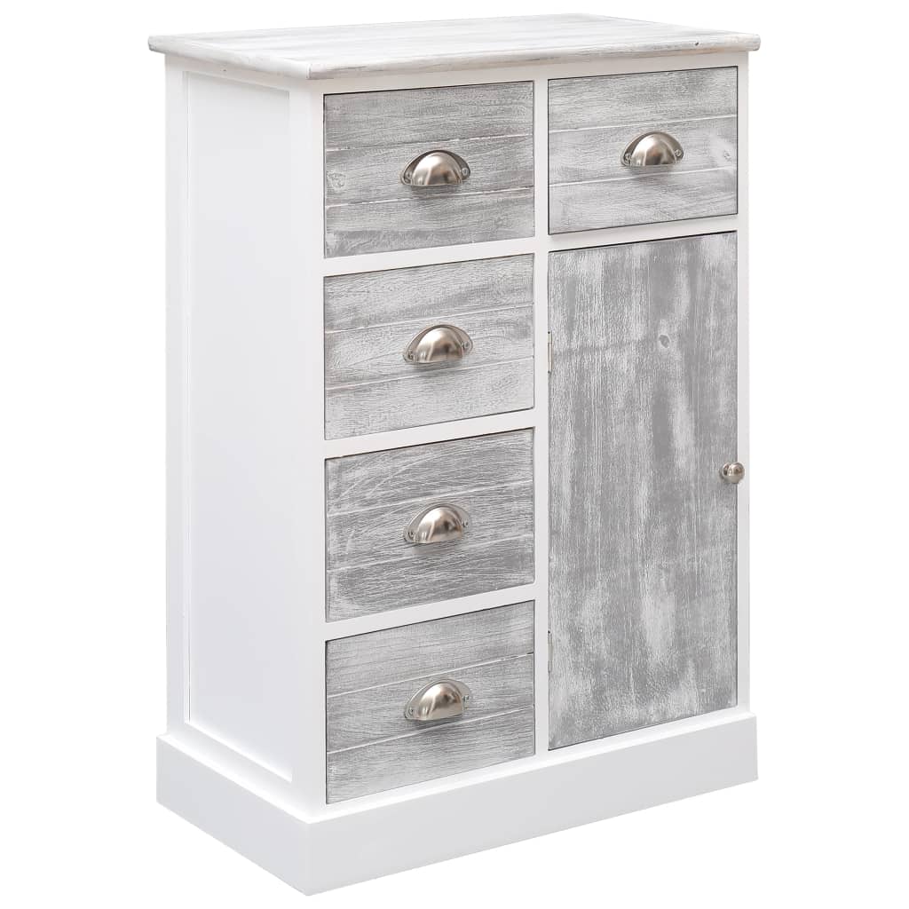 Sideboard With 10 Drawers Grey 113X30X79 Cm Wood