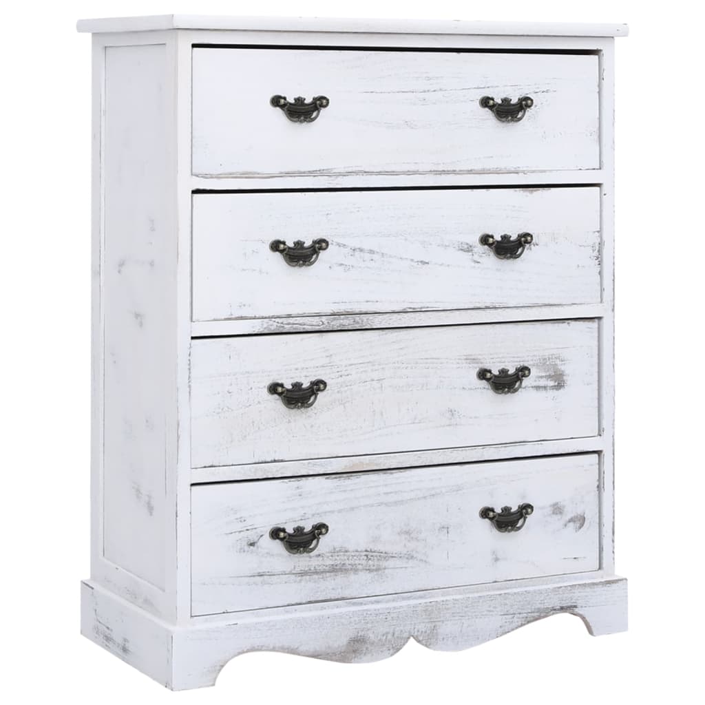 Drawer Cabinet White 60X30X75 Cm Wood