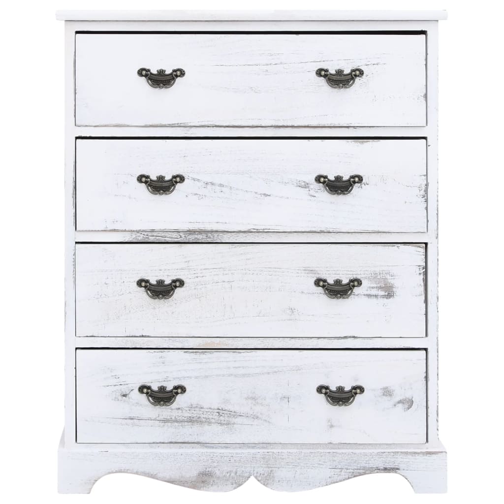 Drawer Cabinet White 60X30X75 Cm Wood