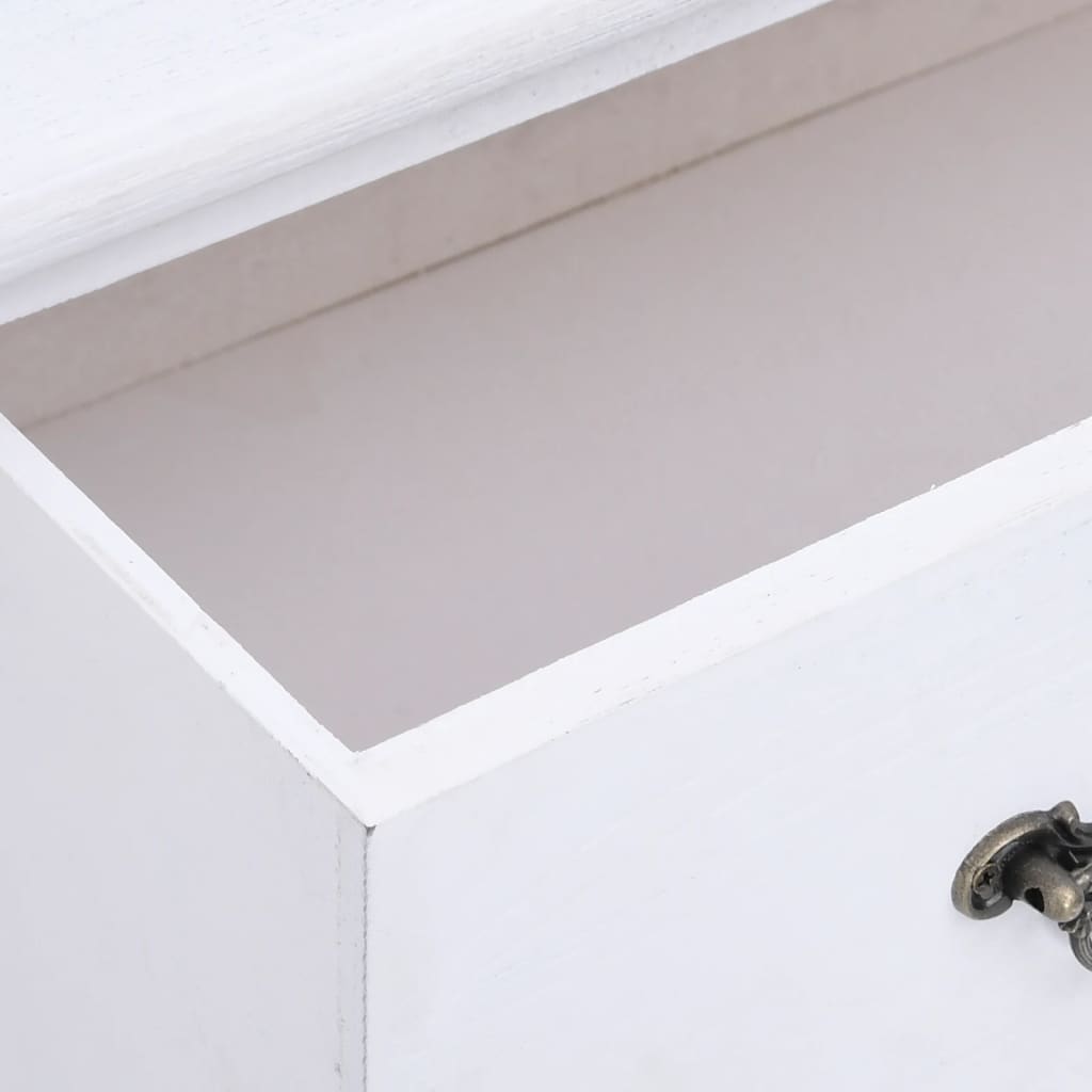 Drawer Cabinet White 60X30X75 Cm Wood