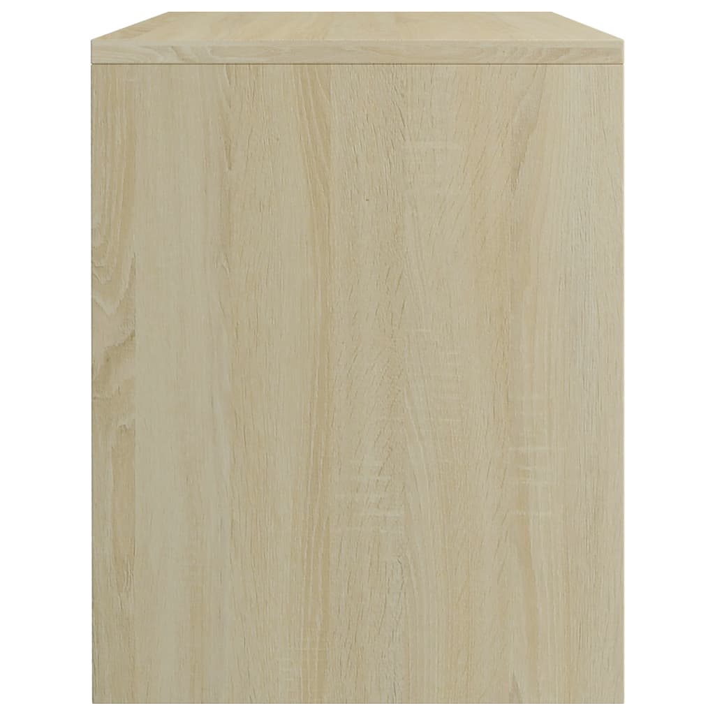 Bedside Cabinet White And Sonoma Oak 40X30X40 Cm Engineered Wood