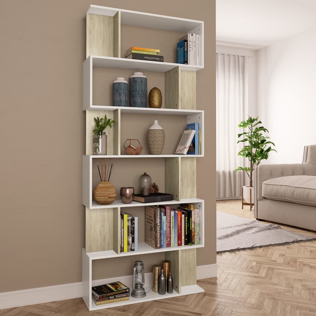 Book Cabinet/Room Divider 80X24X192 Cm Engineered Wood