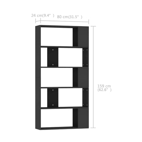 Book Cabinet/Room Divider 80X24X159 Cm Engineered Wood