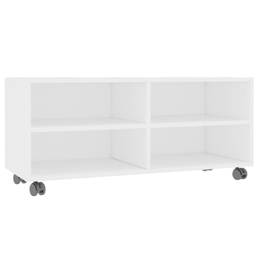 Tv Cabinet With Castors 90X35X35 Cm Engineered Wood