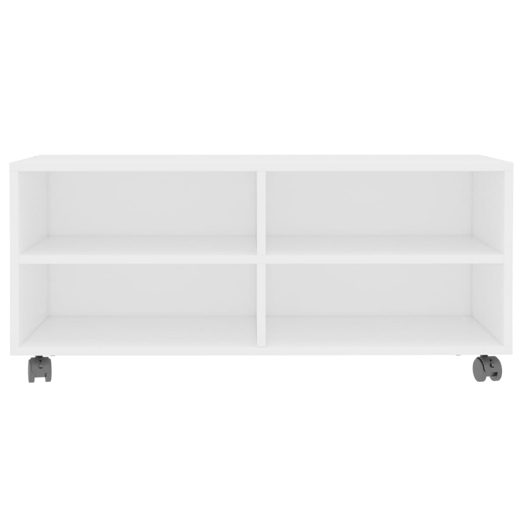 Tv Cabinet With Castors 90X35X35 Cm Engineered Wood