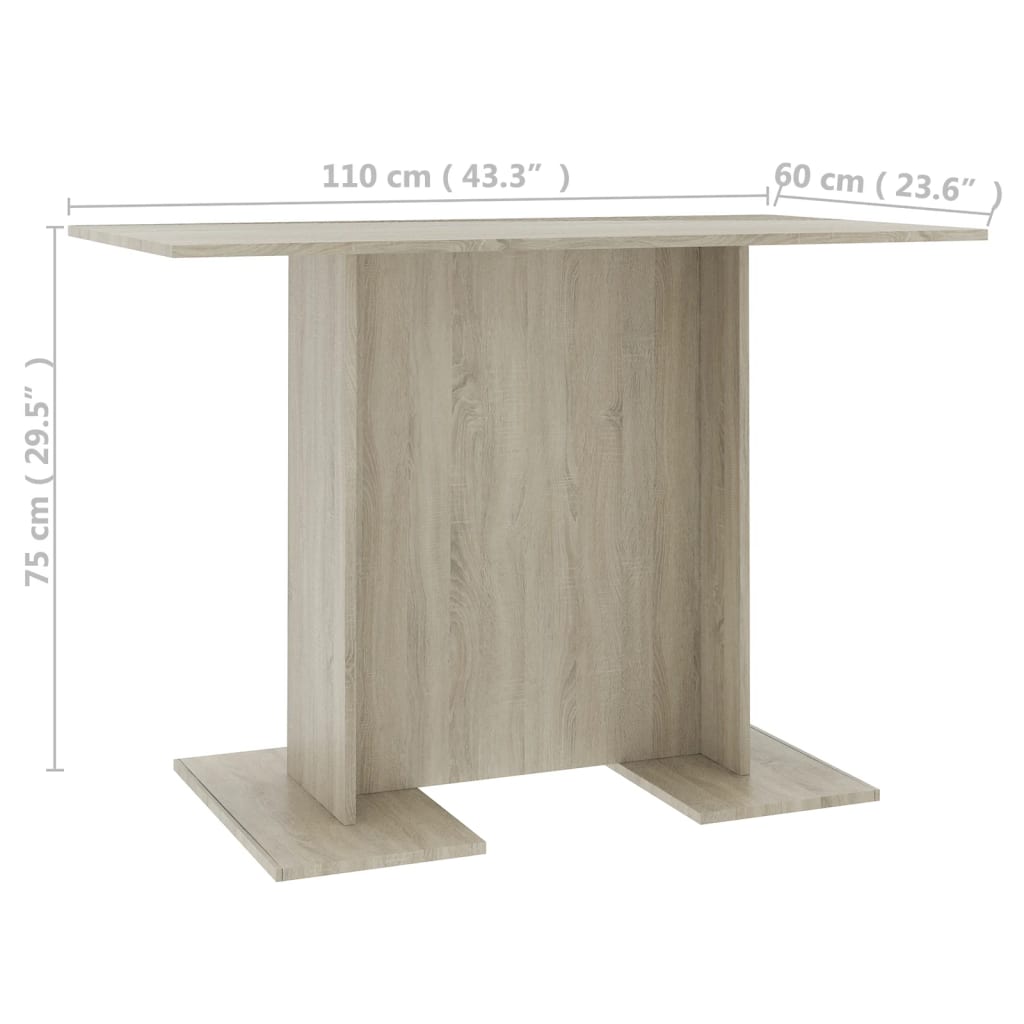 Dining Table 110X60X75 Cm Engineered Wood