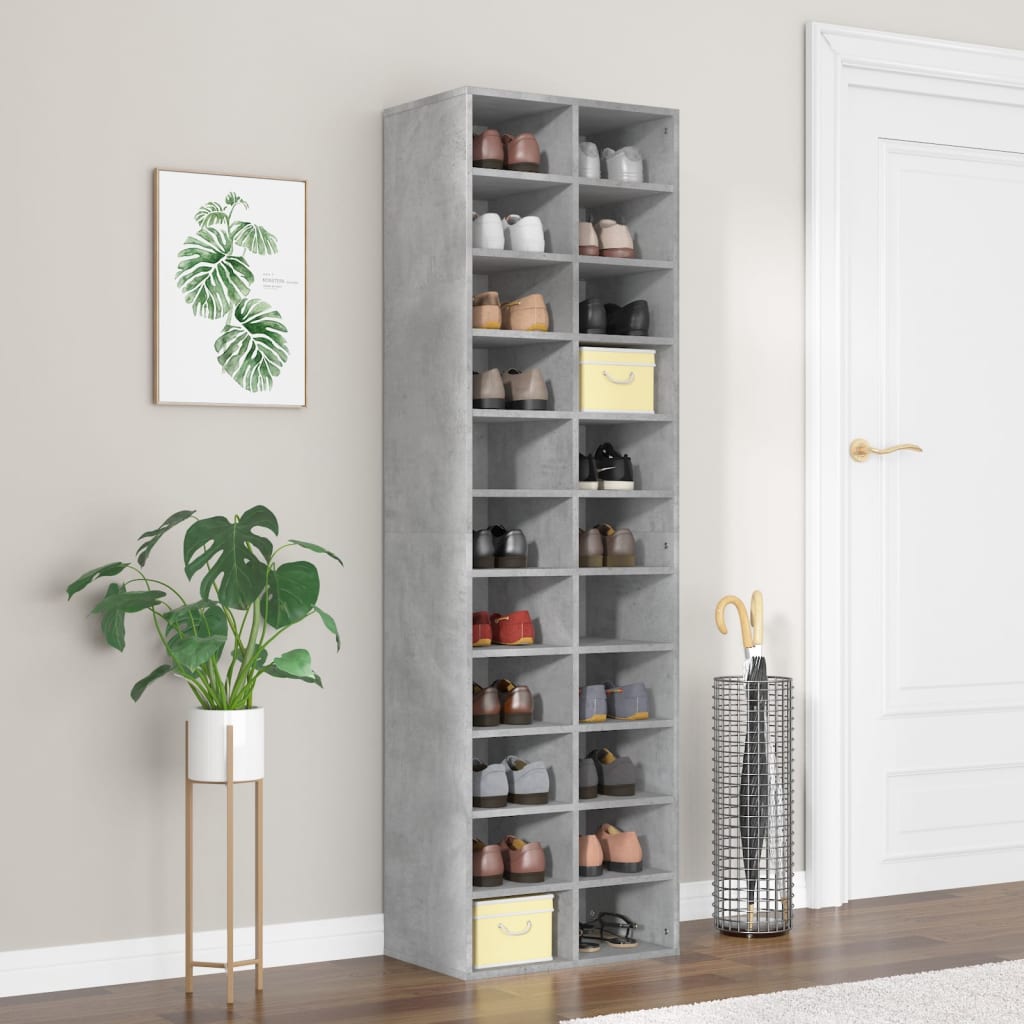 Shoe Cabinet 54X34X183 Cm Engineered Wood