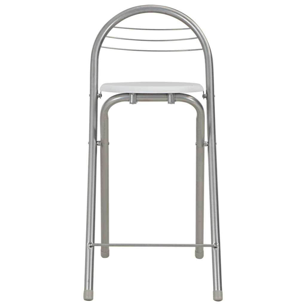 3 Piece Bar Set With Shelves Wood And Steel White