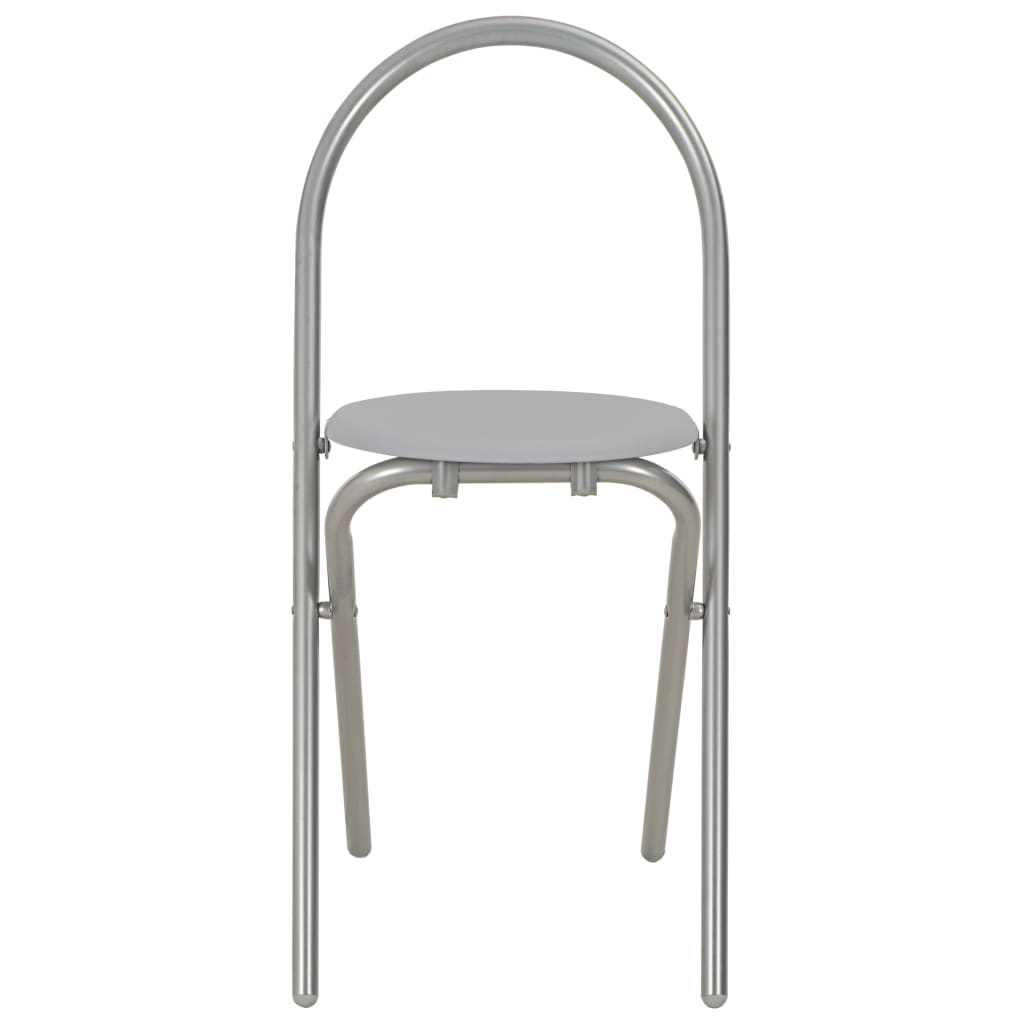 3 Piece Folding Dining Set With Storage Rack Mdf And Steel Grey