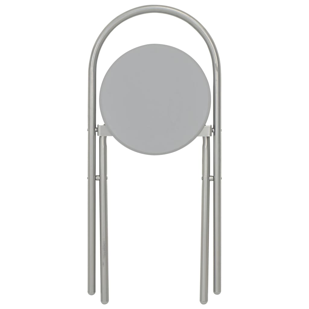 3 Piece Folding Dining Set With Storage Rack Mdf And Steel Grey